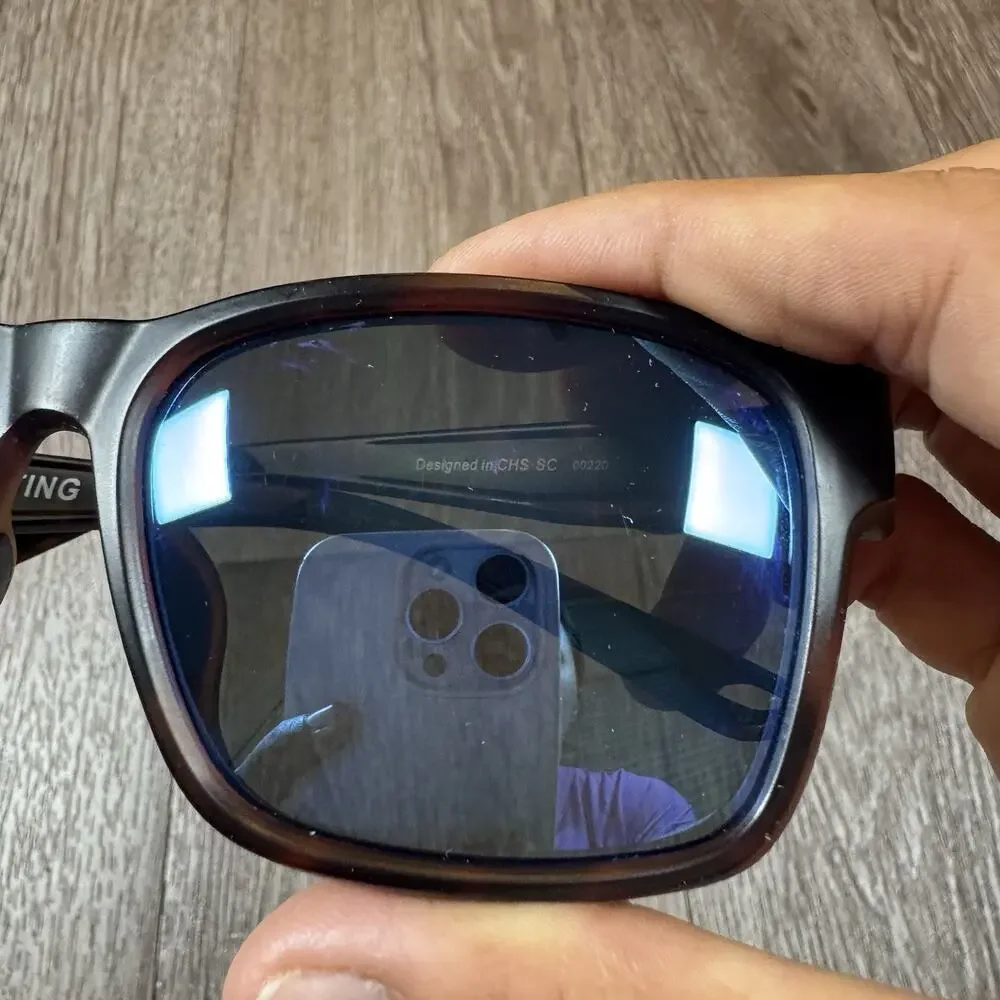 RHEOS BIMINI UNISEX FLOATING POLARIZED SUNGLASSES BLUE LENS TOROISE FRAME
